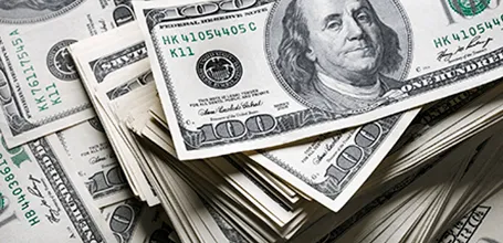 Pile of US currency notes