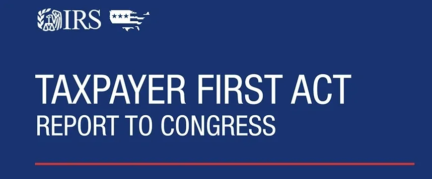 IRS Taxpayer First Act report cover